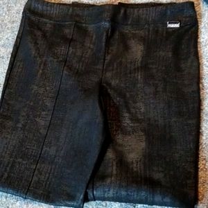 Calvin Klein Sturdy Shiny Black Leggings with metal emblem Size M
